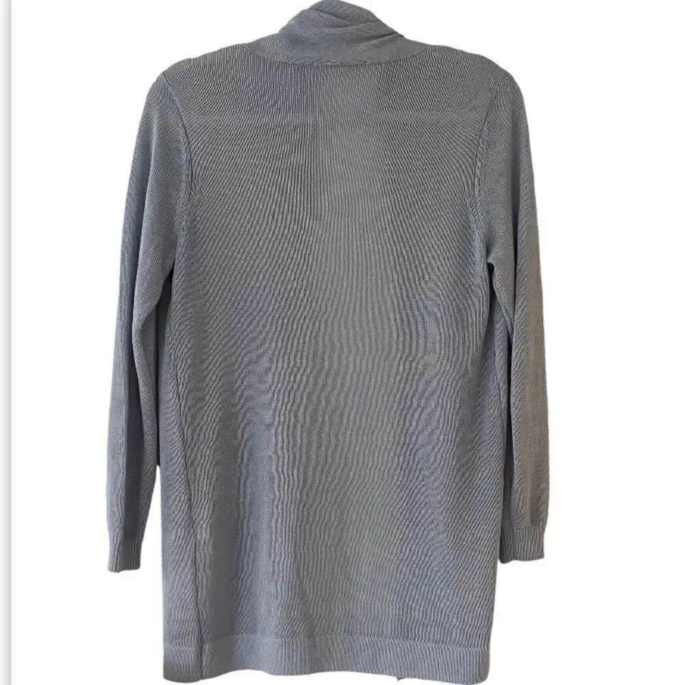 Tahari Pale Blue Lightweight Open Front Cardigan Sweater Size Small